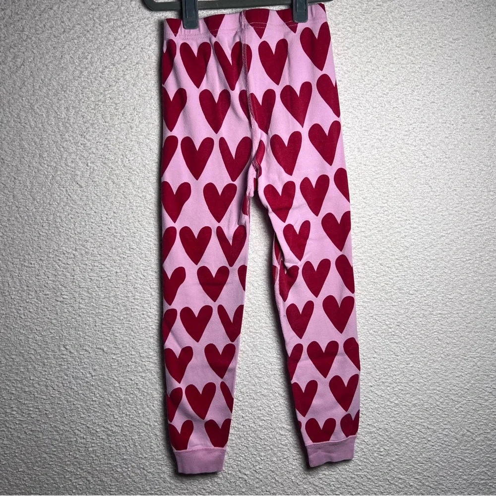 Hanna Andersson Kids Heart Pink‎ Matching Set Pajamas Size 8